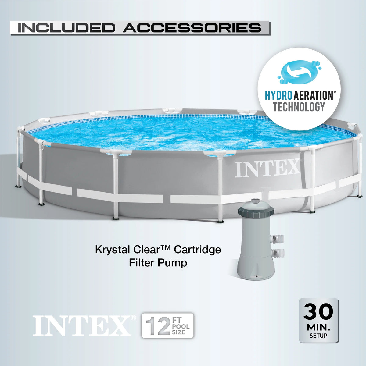 12' x 30 Round Swimming Pool Set C373