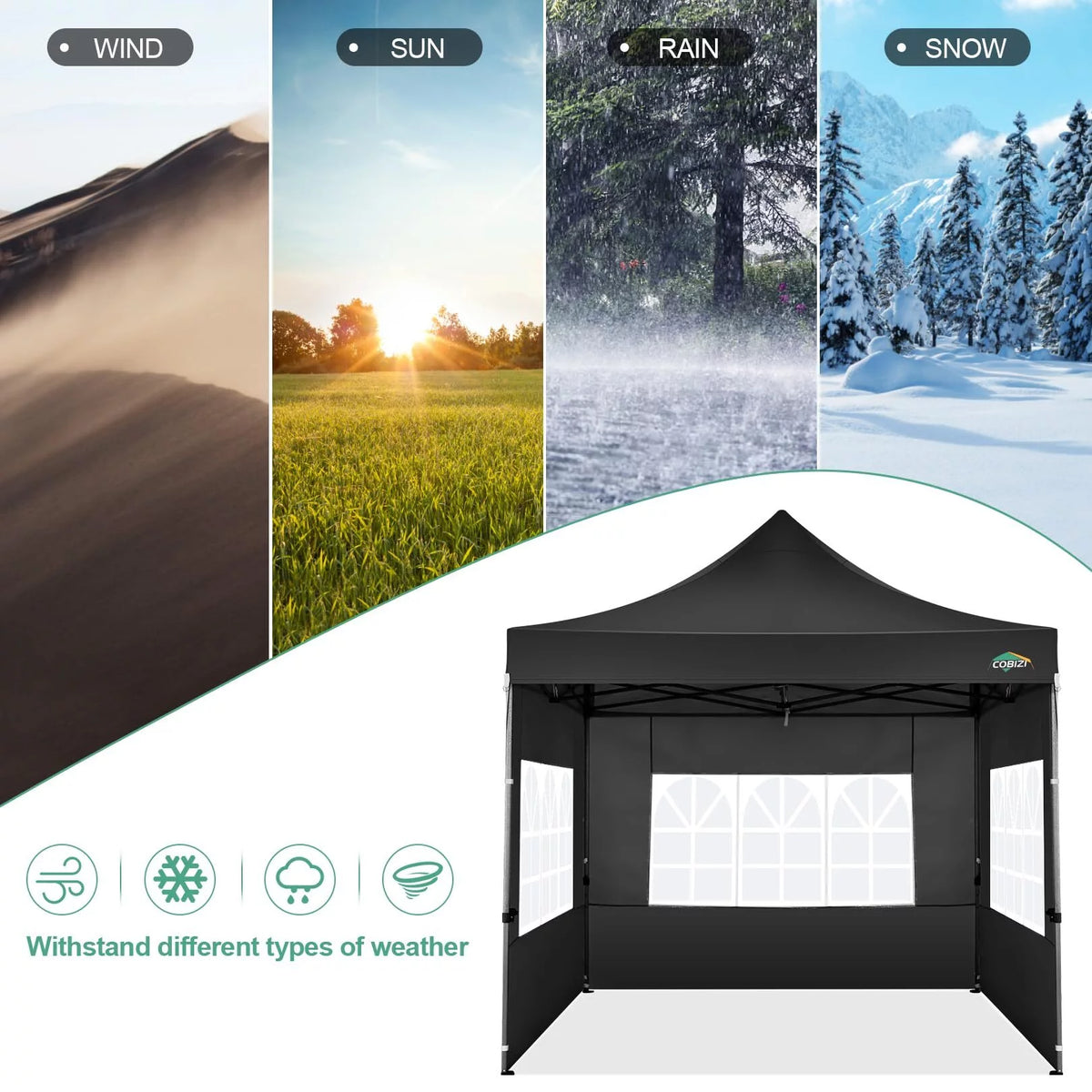 10'x20' Blue Pop Up Canopy Tent with 6 Removable Sidewalls V309