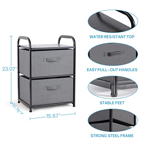 Black 3 Drawer Fabric Dresser X2802