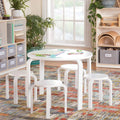 White Stacking Bentwood Kids Table and Chairs Set S692755