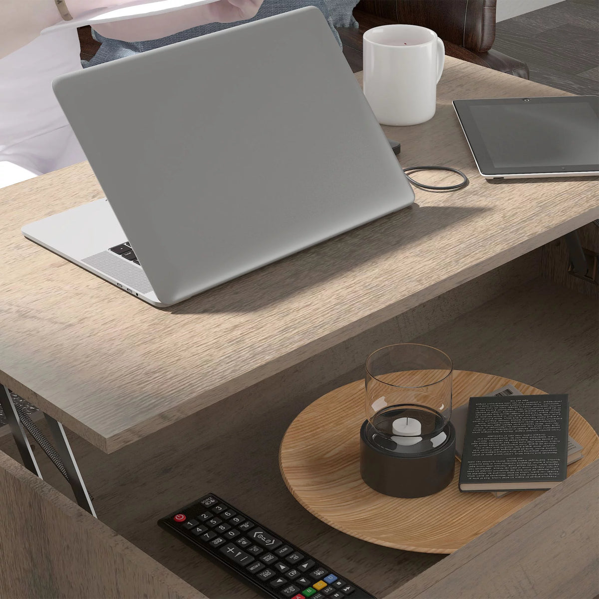 Gray Oak Lift Top Coffee Table C1204