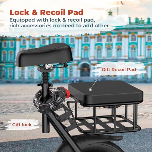 Electric Scooter with Seat, 500W Motor, 14'' Tires, Foldable D67081