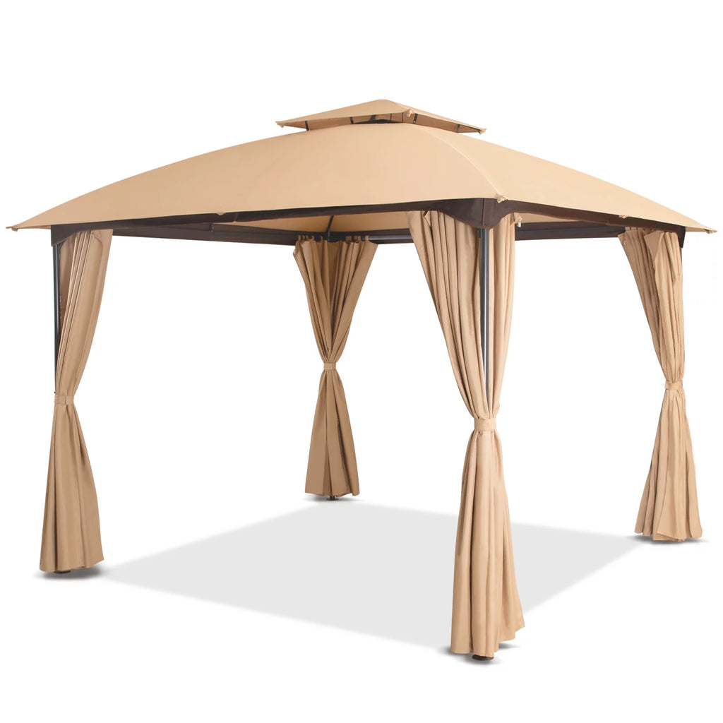 10'x10' Outdoor Gazebo with Privacy Curtains H568