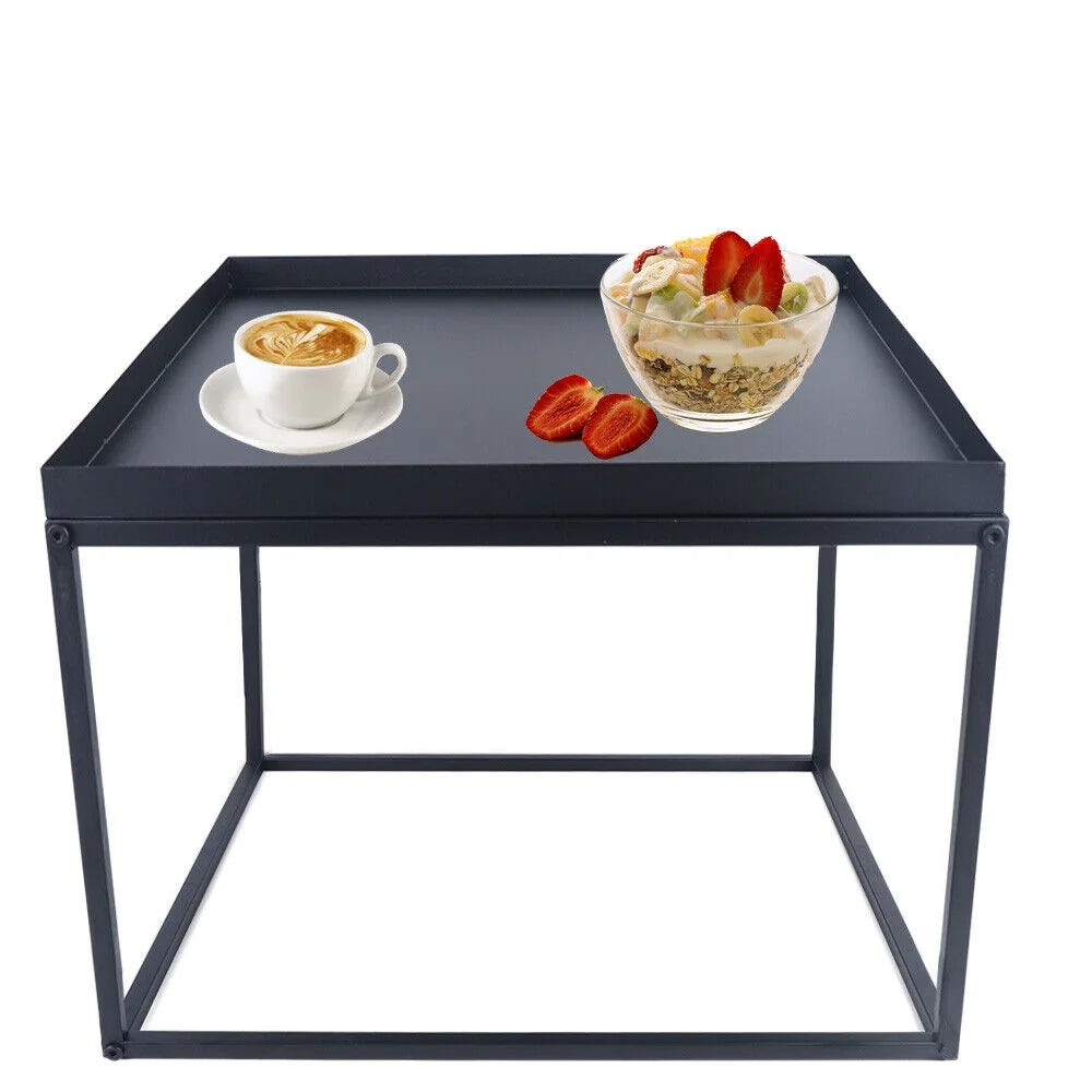 24" Black Metal Square Side Table Z4474