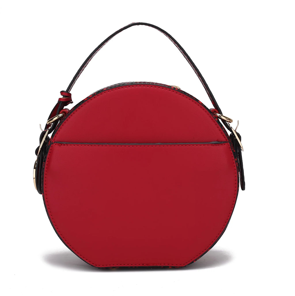Red Vegan Leather Crossbody Bag U4873
