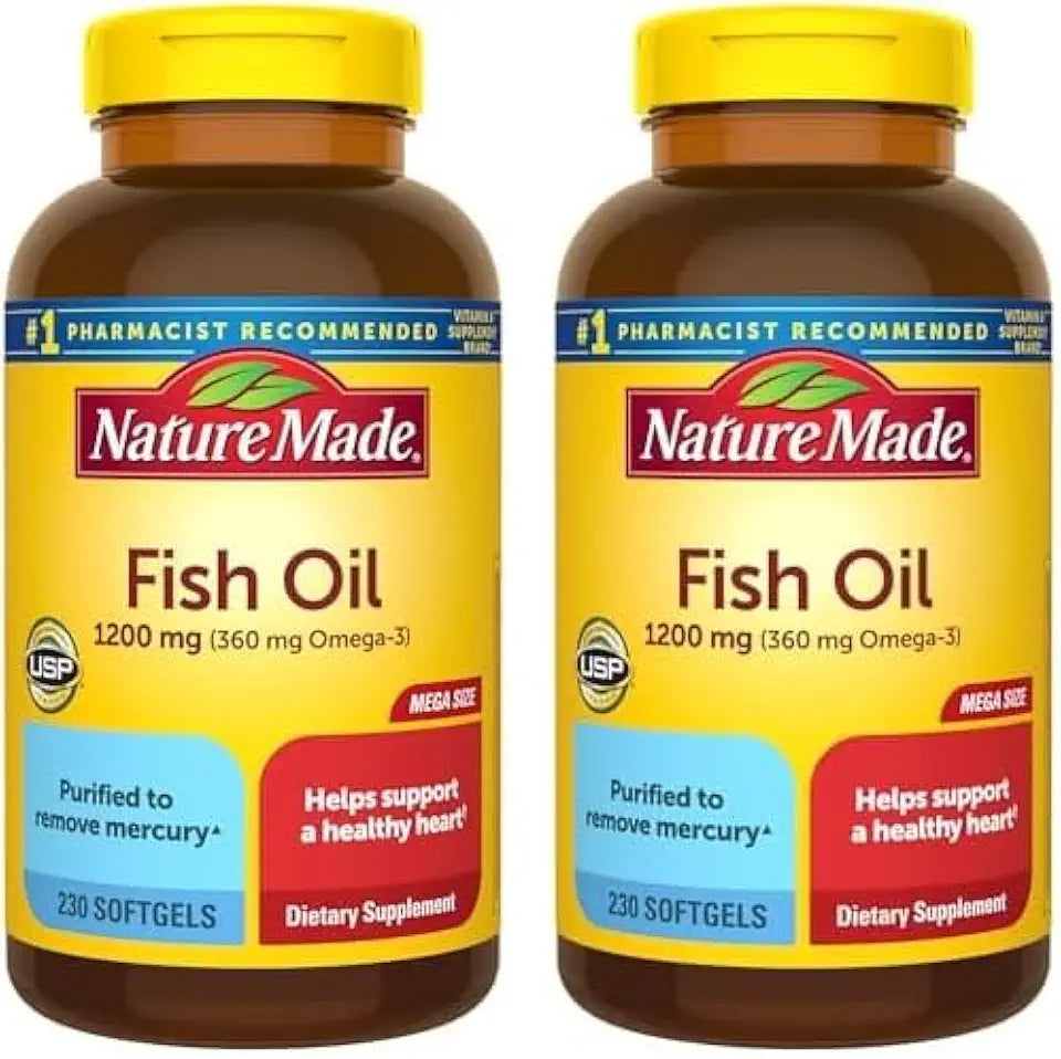 Fish Oil Softgels Omega 3 Supplement 230 Softgels Pack of 2 B924