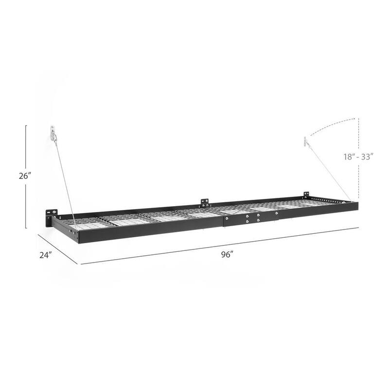 2 ft. x 8 ft. Black Garage Wall Shelving 2-Pack A51071