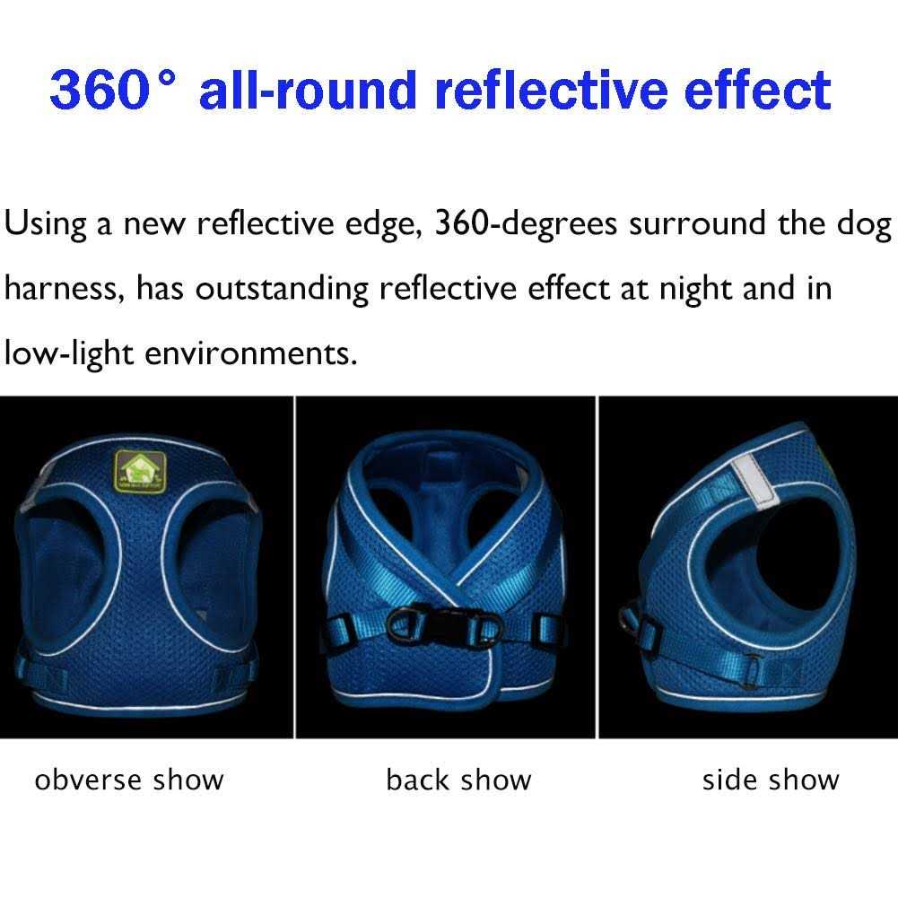 No-Pull Soft Mesh Reflective Adjustable Dog Harness and Leash Set V444009