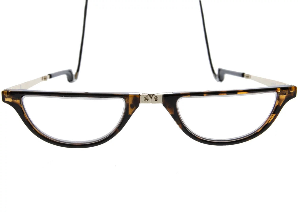 Foldable Round Tortoise Shell Reading Glasses H702
