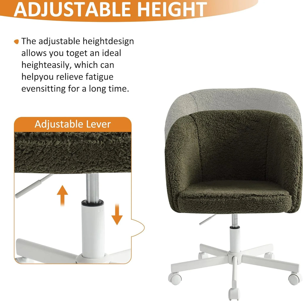 Boucle Office Chair Height Adjustable with Wheels K35882