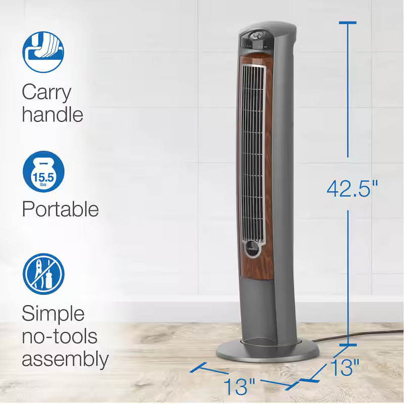 42 in. 3-Speed Oscillating Tower Fan with Remote Control B4044