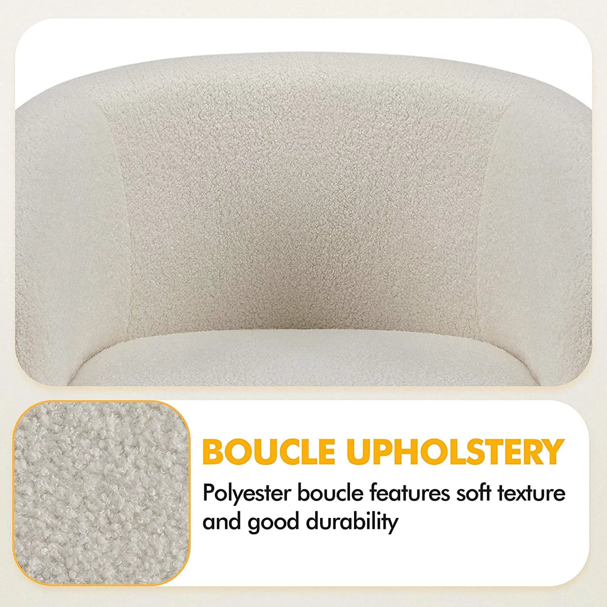 Ivory Faux Fur Barrel Chair N355