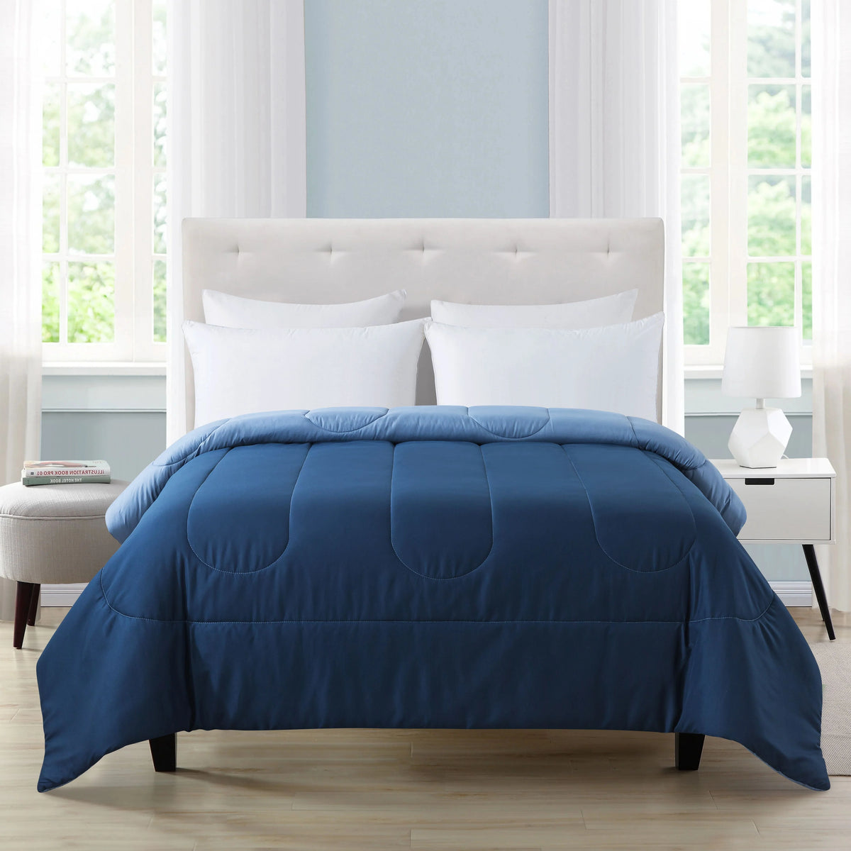 Navy Microfiber Comforter Twin/Twin XL T58779
