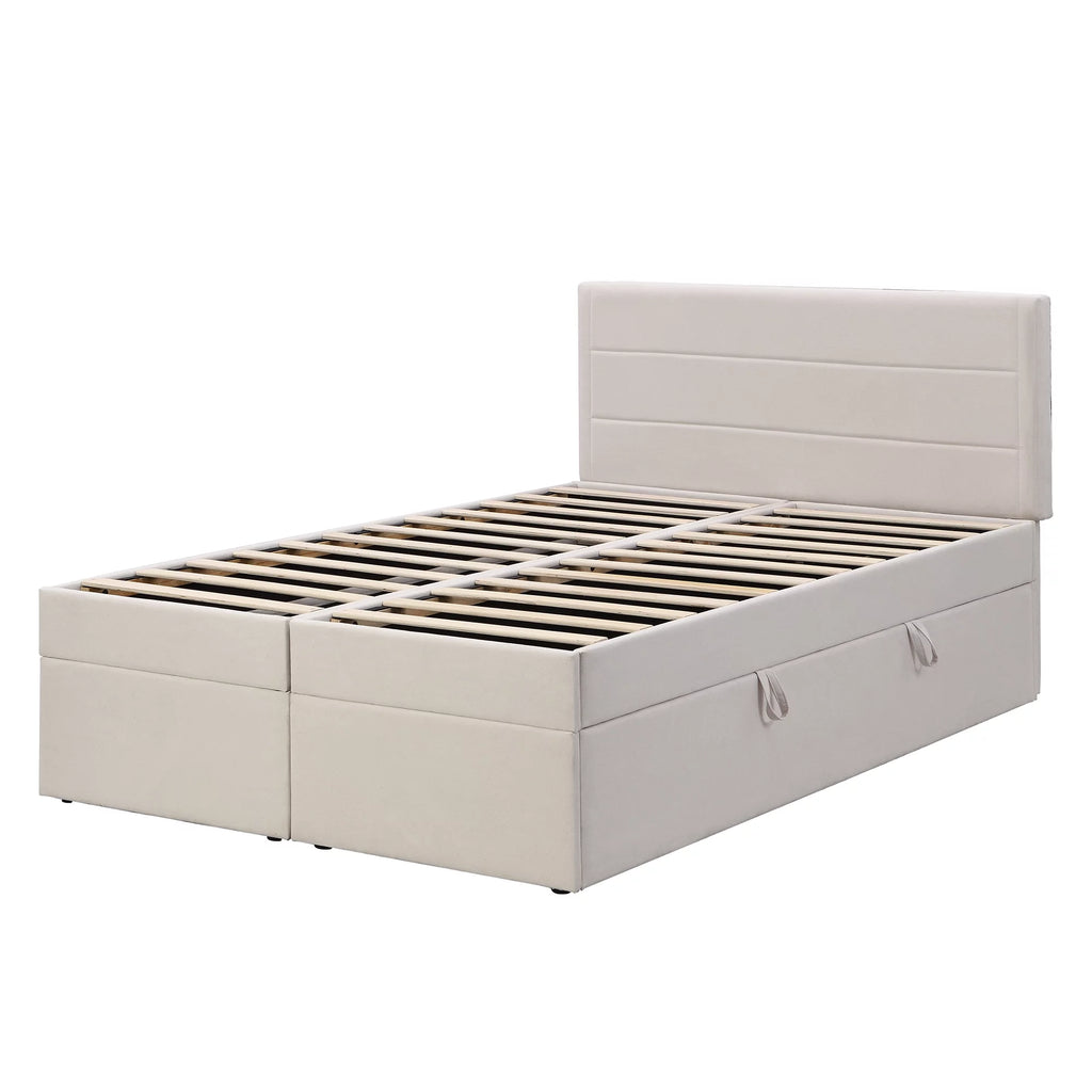 Full Size Lift-up Upholstery Platform Bed with Storage S44035