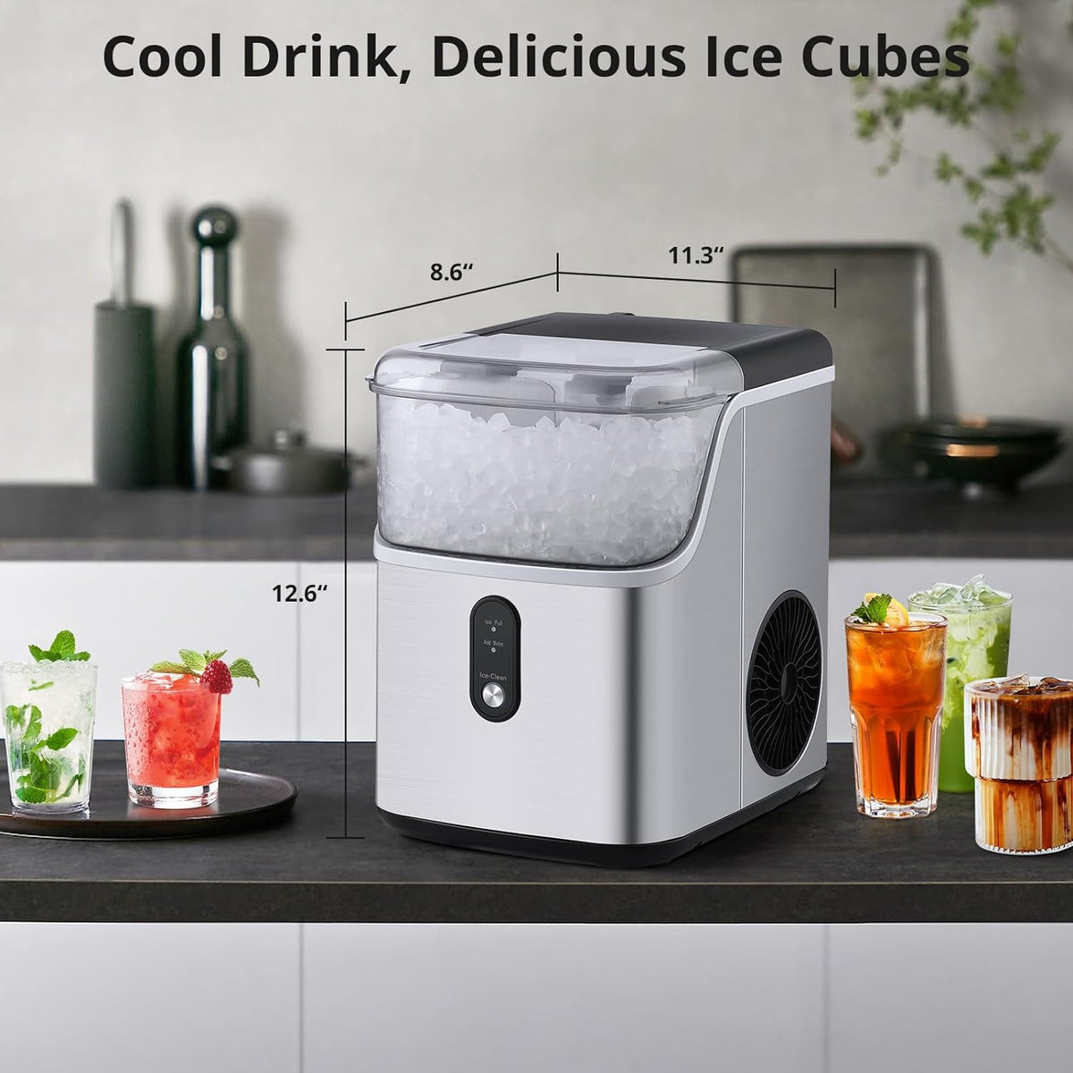 Countertop Nugget Ice Maker with Self-Cleaning X2250