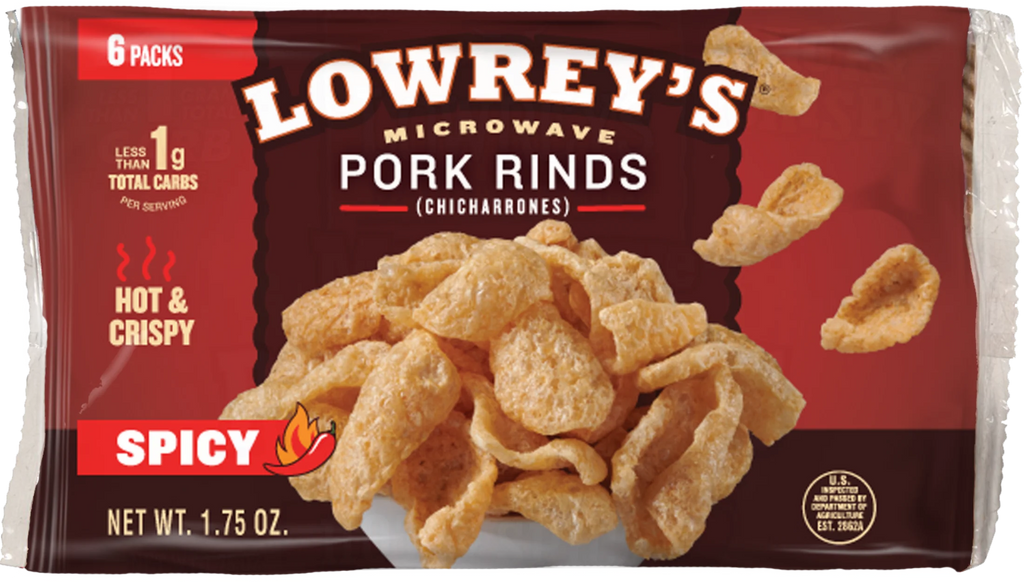 Hot & Spicy Microwave Pork Rinds 18-Pack V898