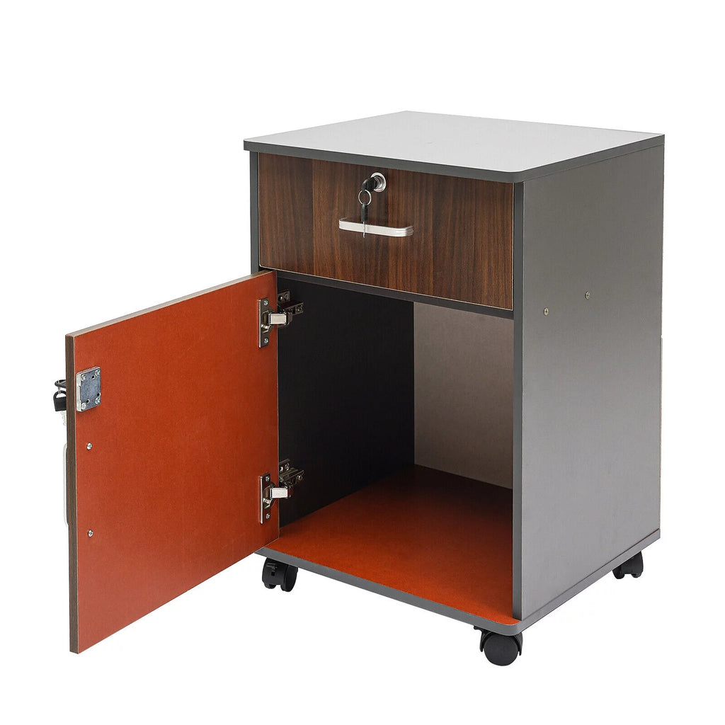 Metal MDF Mobile 1-Drawer File Cabinet with Wheel L1723