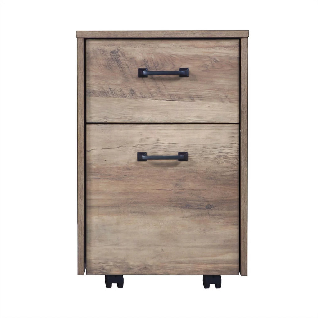 Rustic Oak Finish Mobile File Cabinet G88491