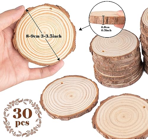 Unfinished Wooden Ornaments 30 Pcs N444458