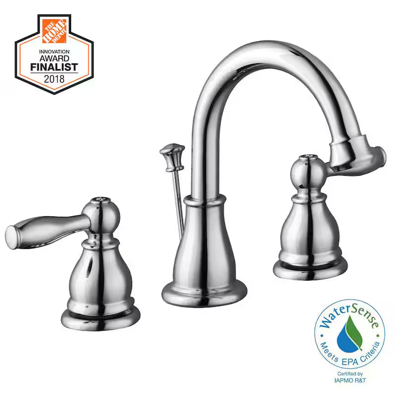 8 in. Widespread Double-Handle High-Arc Bathroom Faucet in Polished Chrome P902
