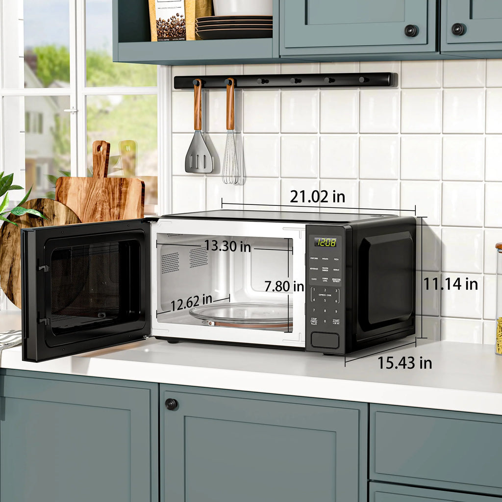 1.1 Cu ft 1000 Watts Black Countertop Microwave Oven T339738