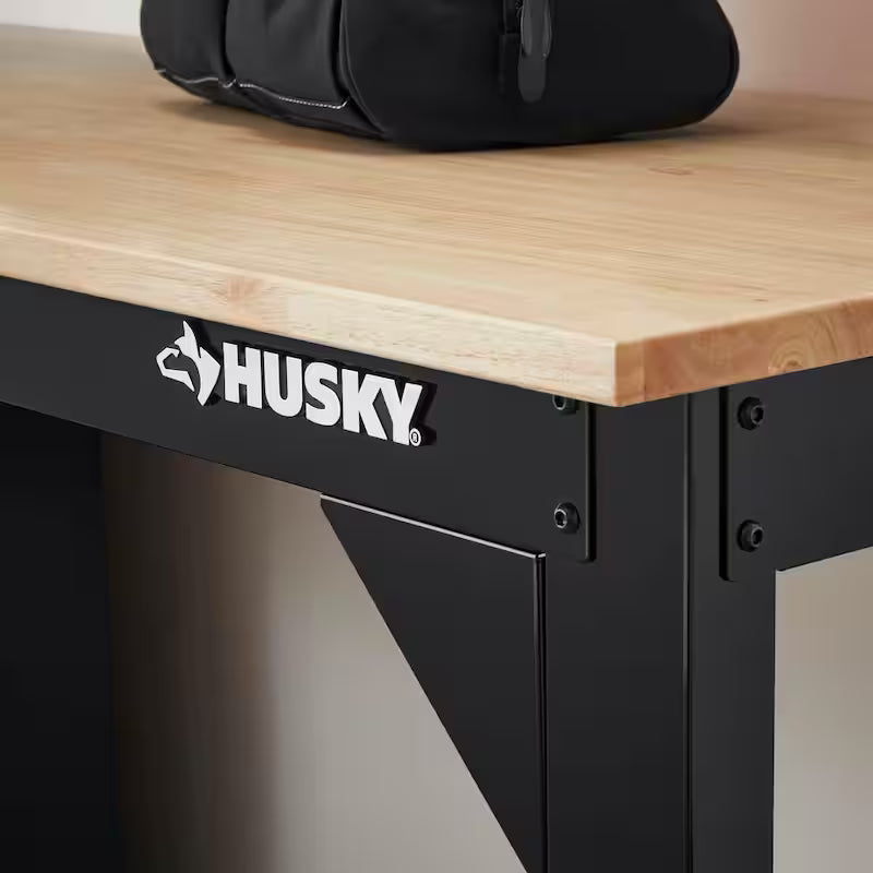 Solid Wood Top Workbench in Black C7139