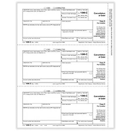 IRS Approved 3-Up Copy C Cancellation of Debt 150/Pk Z131