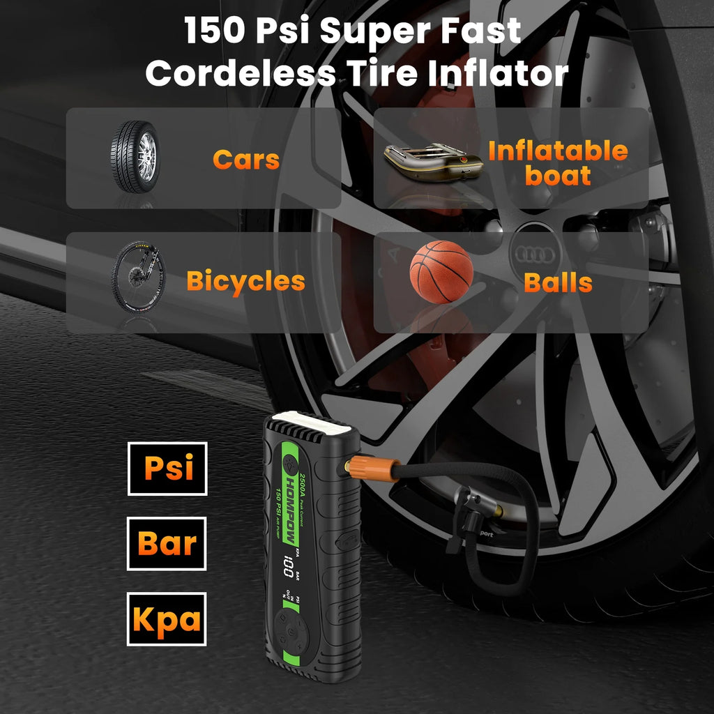 2500A Portable Jump Starter with Air Compressor J3817