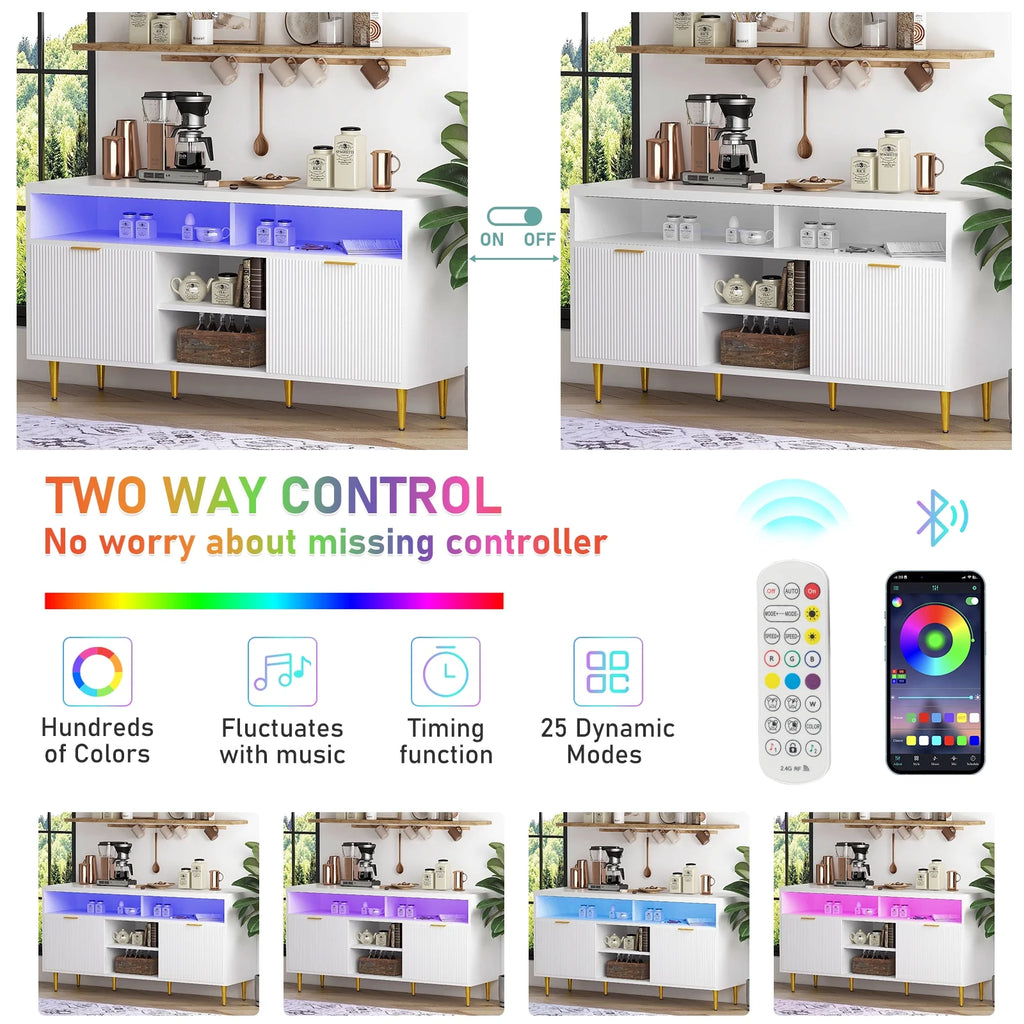 White Wood TV Stand for 55 60 65 inch TV B37891