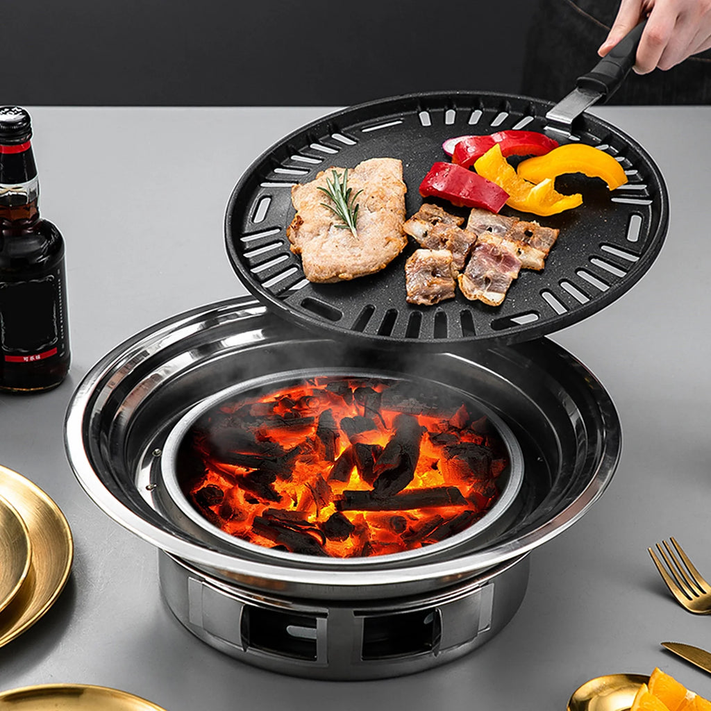 Charcoal Grill Non-stick Portable Stainless Steel BBQ Stove D652009
