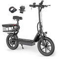 Electric Scooter with Seat, 500W Motor, 14'' Tires, Foldable D67081