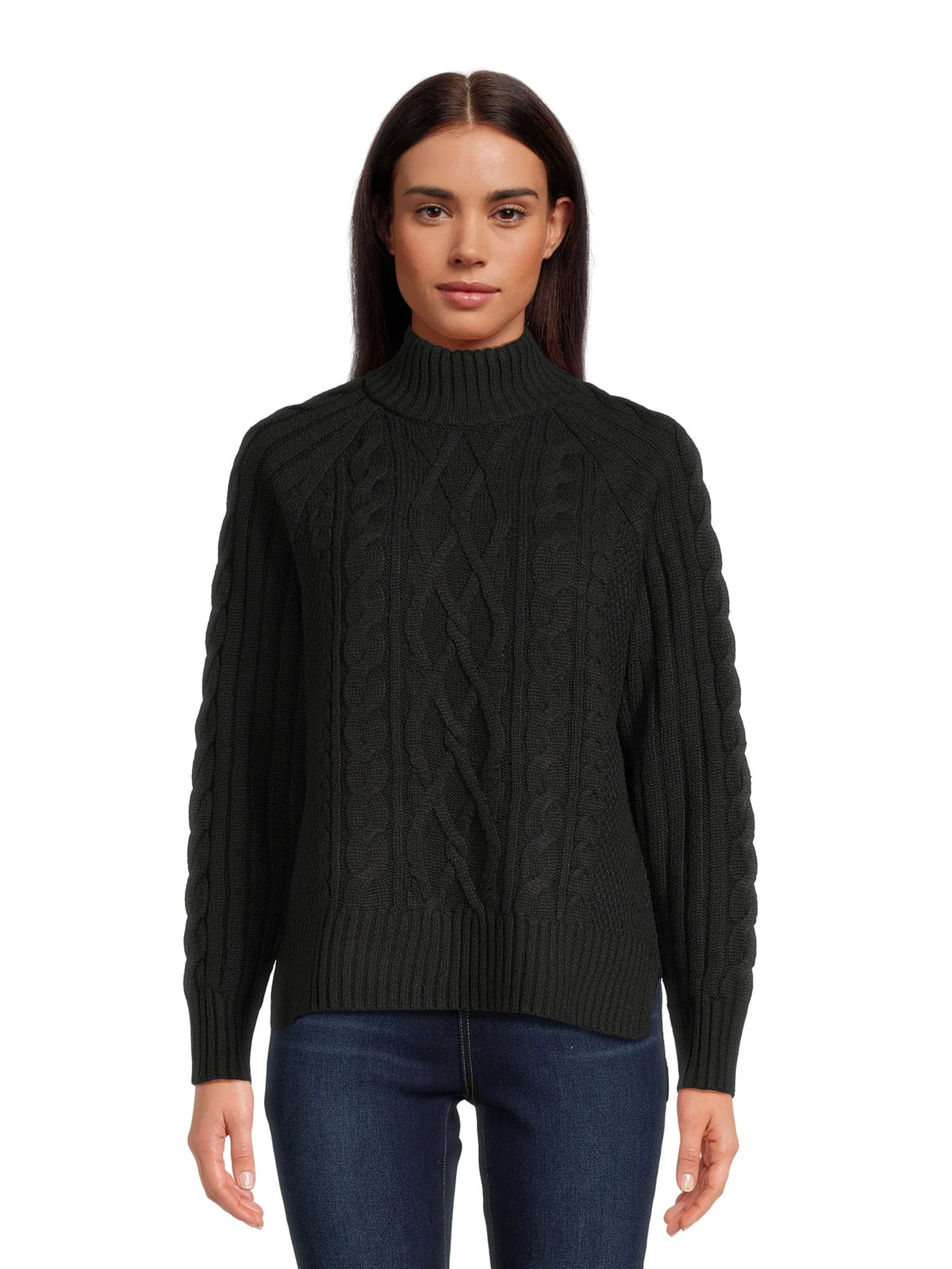 Mock Neck Cable Pullover Sweater N924273