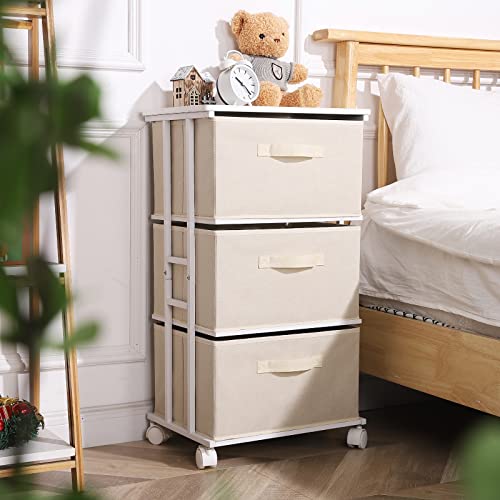 Black 3 Drawer Fabric Dresser X2802