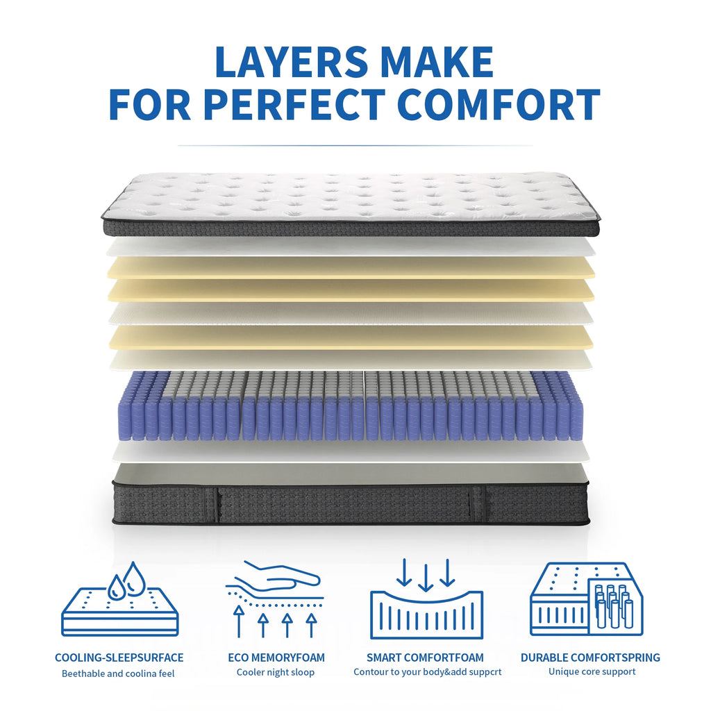 12 inch Full Size Gel Memory Foam Hybrid Mattress W589