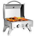 2 Burner Portable Propane Gas Grill Stainless Steel O583