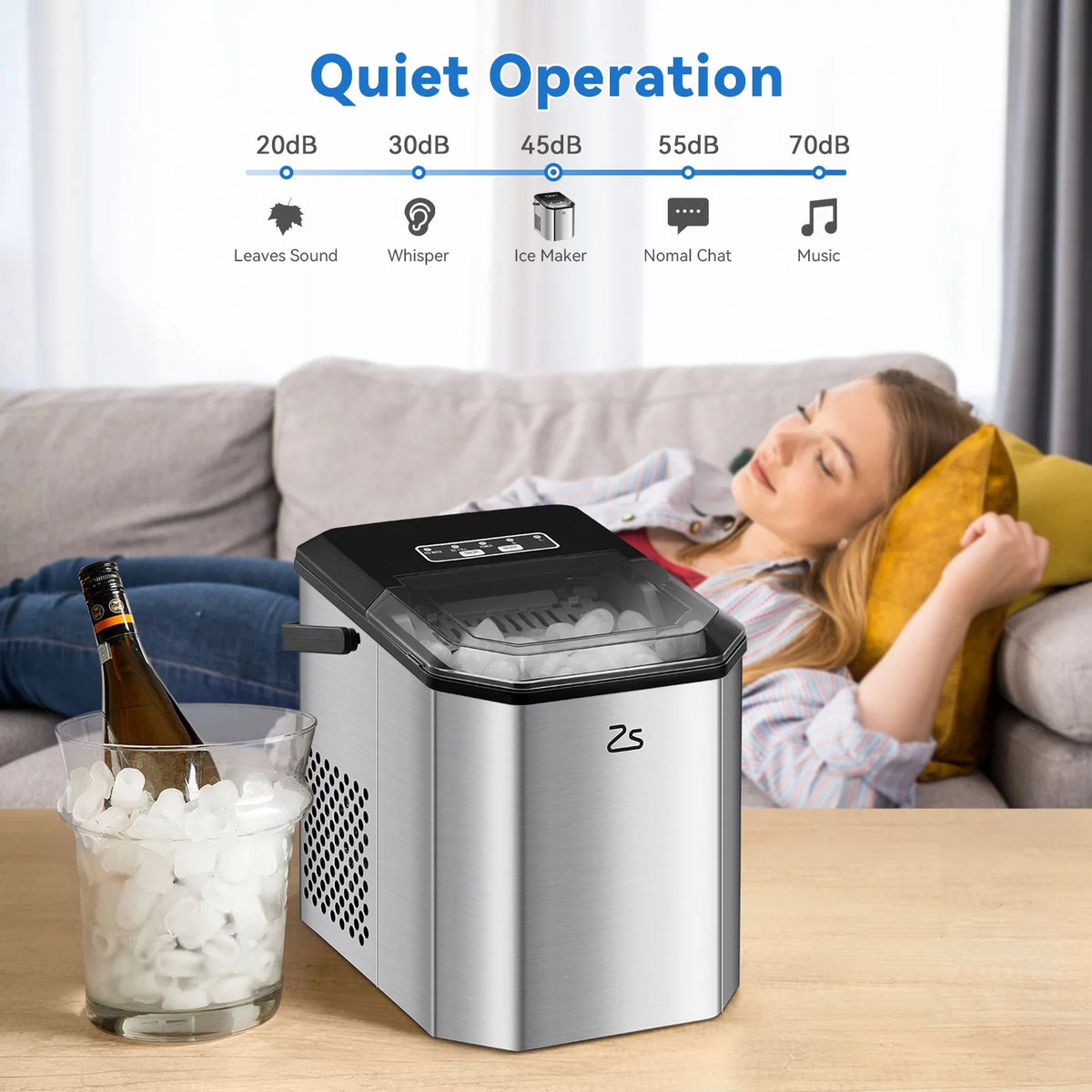 Countertop Nugget Ice Maker with Self-cleaning A40649