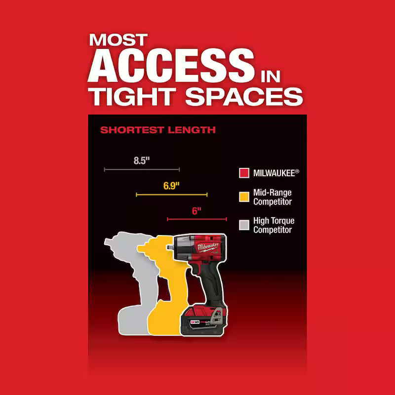 18V Lithium-Ion Brushless Cordless 3/8 in. Mid-Torque Impact Wrench Kit W269