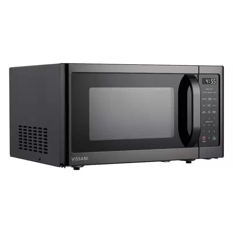 Black Stainless Steel 1,100 Watt Countertop Microwave E70801