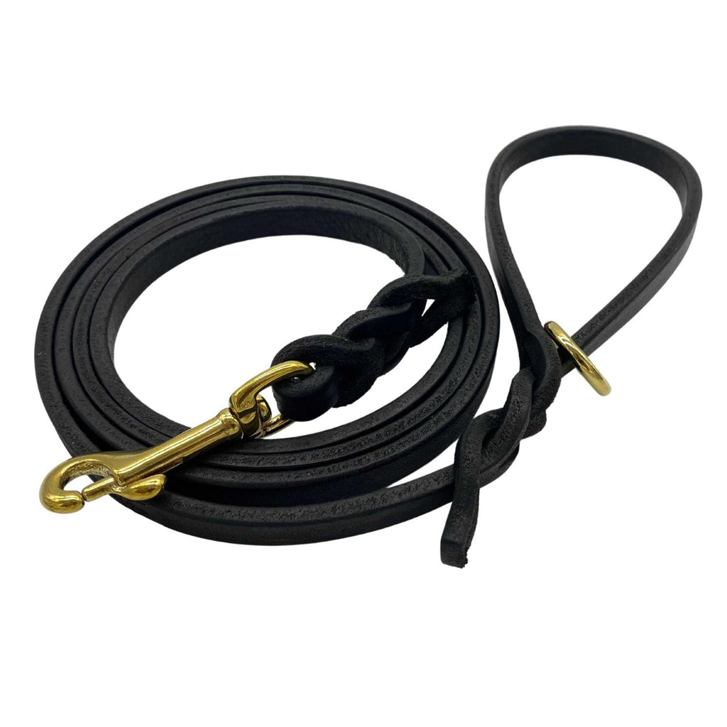 6 FT Braided Leather Dog Leash K7293