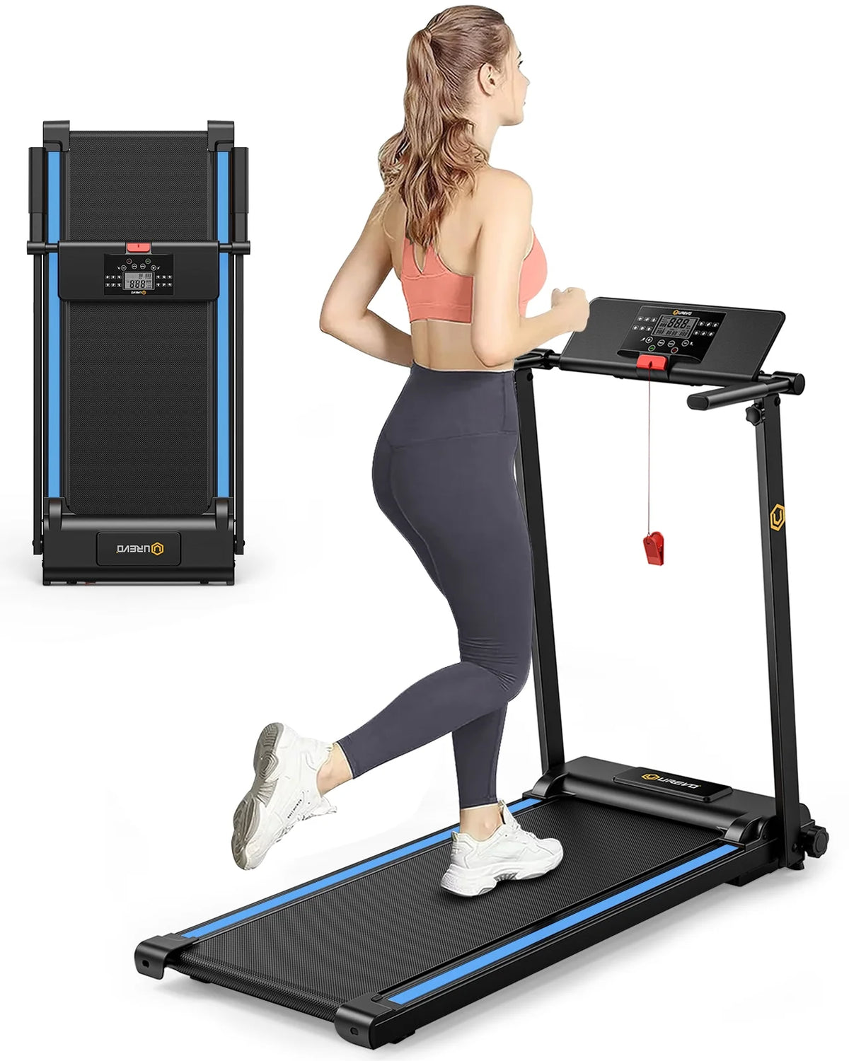 Folding Treadmill 2.25HP Portable Compact with 12 HIIT Modes D32029