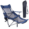 Heavy Duty Steel Reclining Camping Chair with Cup Holder E73252