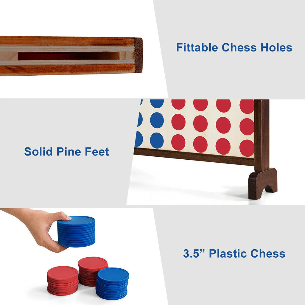4 In A Row Wood Board Game with Carrying Bag B7735