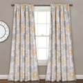 Yellow/Gray Room-Darkening Window Curtain Set B30357