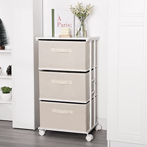 Black 3 Drawer Fabric Dresser X2802