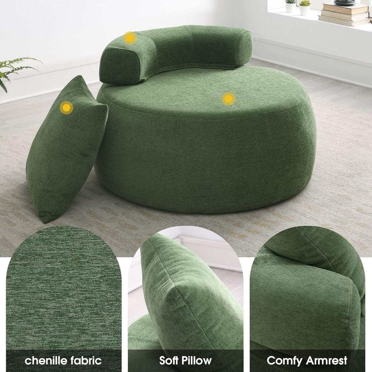 Barrel Armchair with Pillow I860