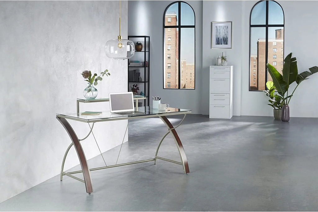 55"W Glass Computer Desk I623484