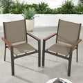 Set of 2 Stackable Outdoor Textilene Chairs with Armrests F4819