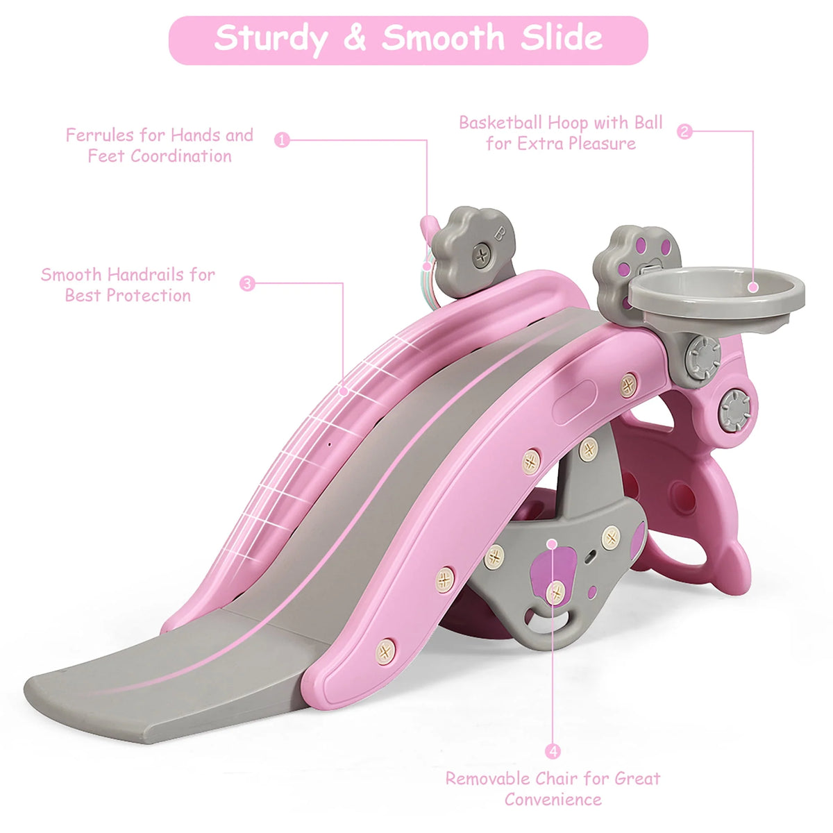 4-in-1 Kids Swing Slide Set T871414