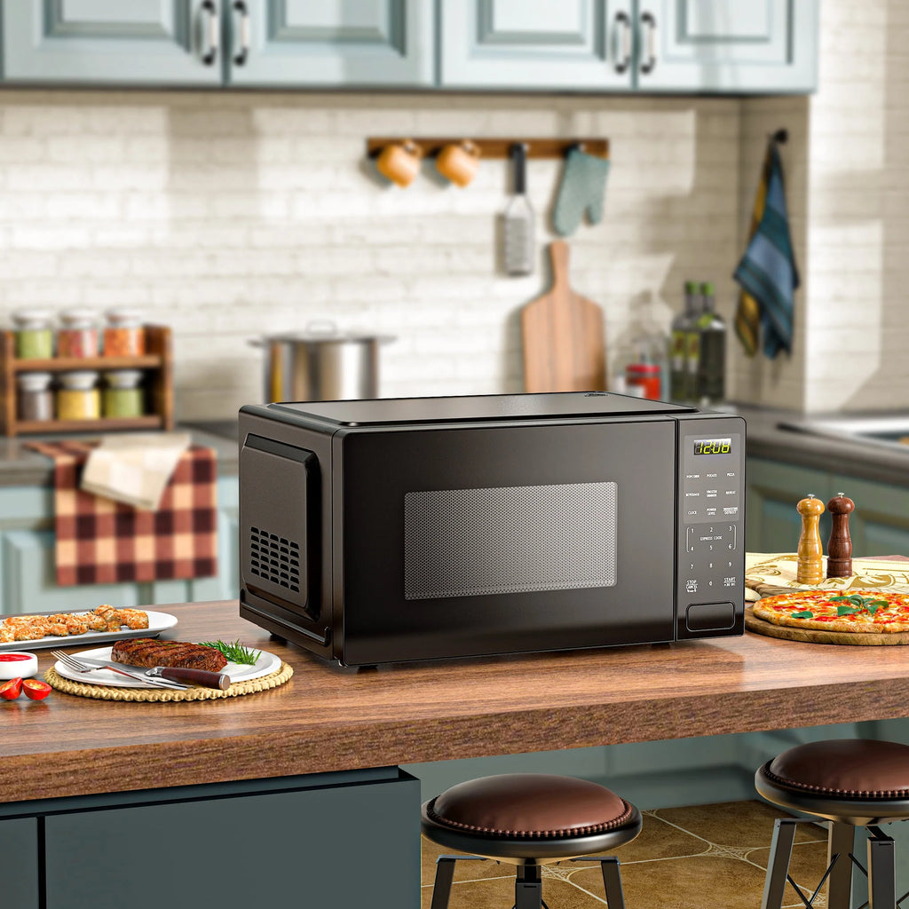 1.1 Cu ft 1000 Watts Black Countertop Microwave Oven T339738