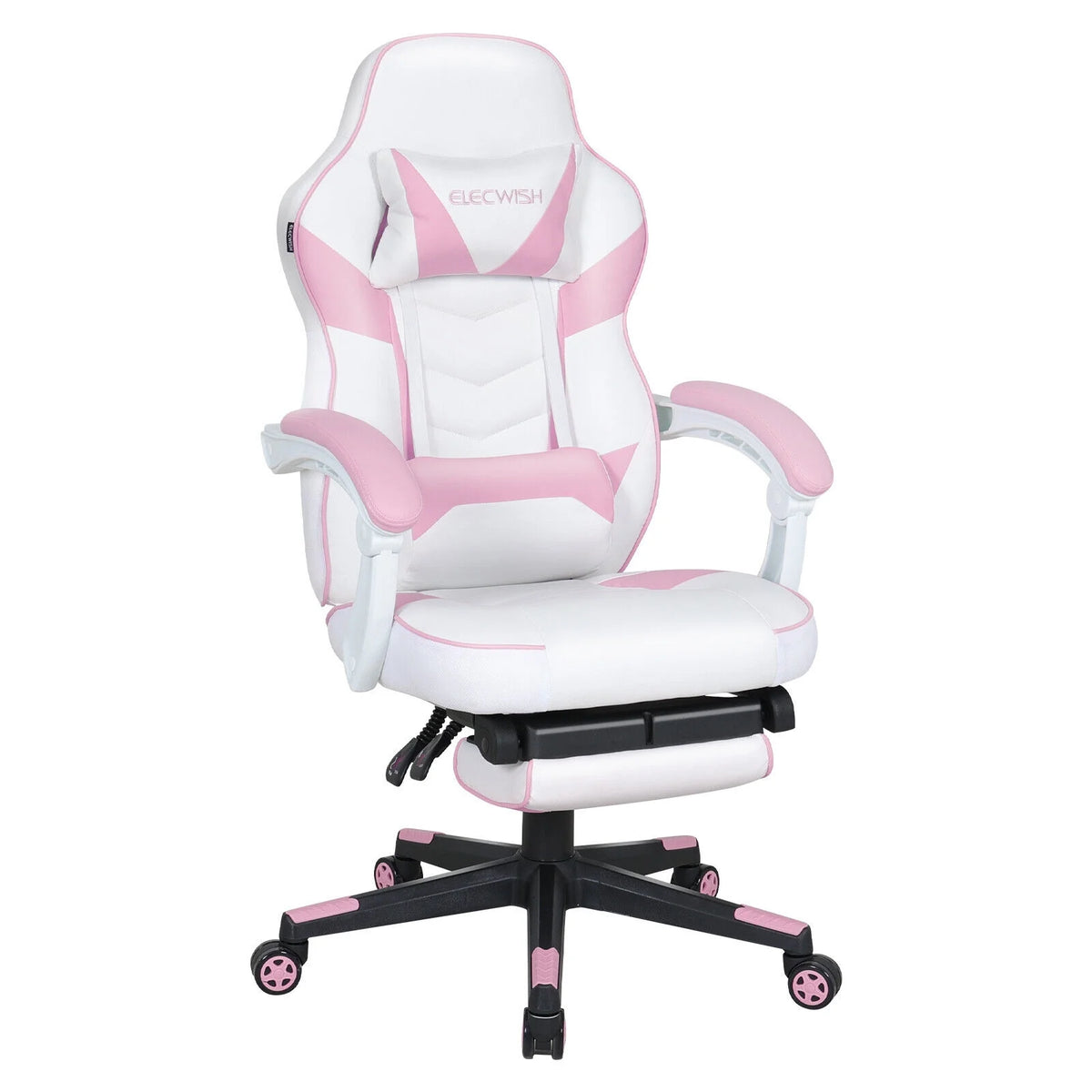 Gray Gaming Chair with Footrest W49862
